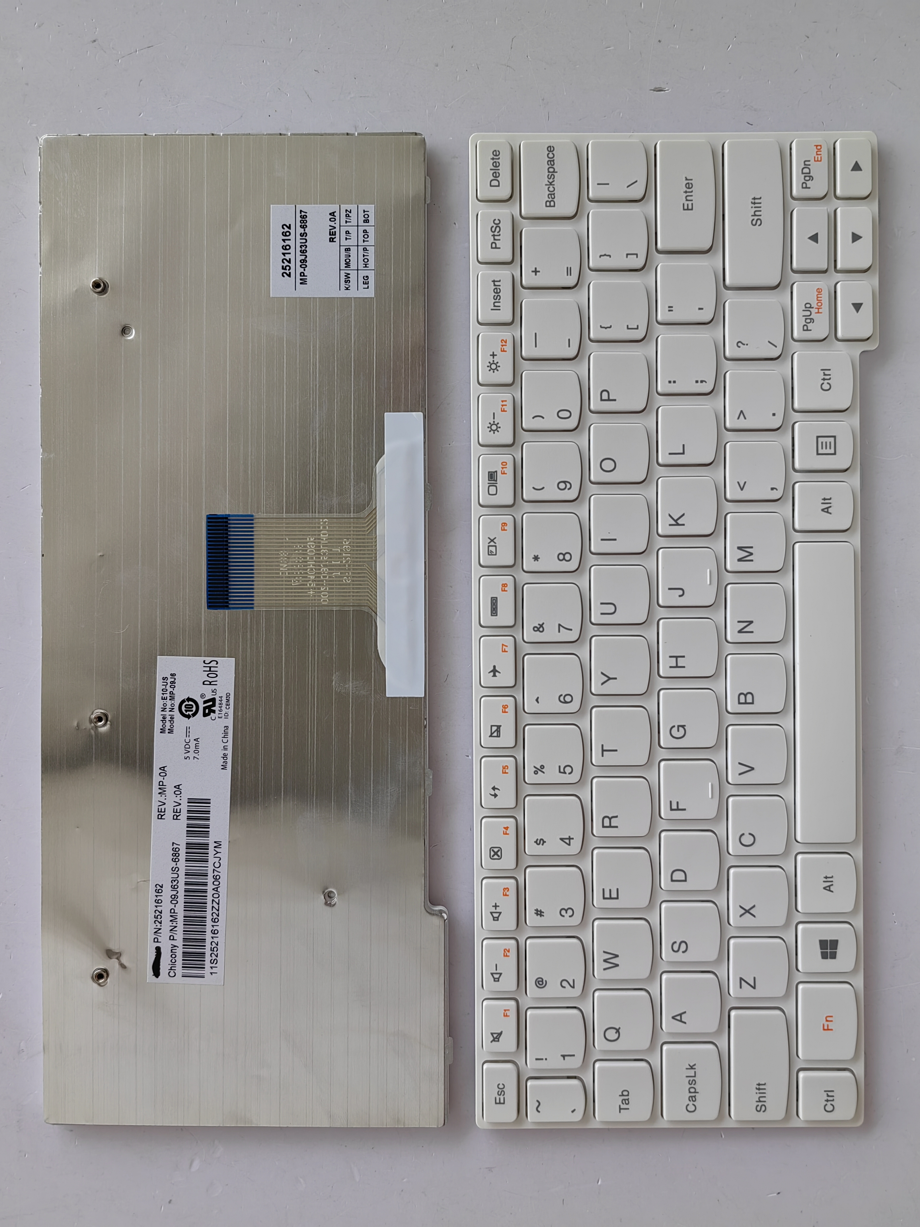 Picture of New Replacement Laptop Keyboard For LENOVO S10-3/S100/S10-3S/M13/S205 WHITE FRAME BLACK (OEM) US Layout
